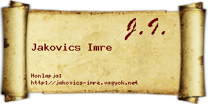 Jakovics Imre névjegykártya